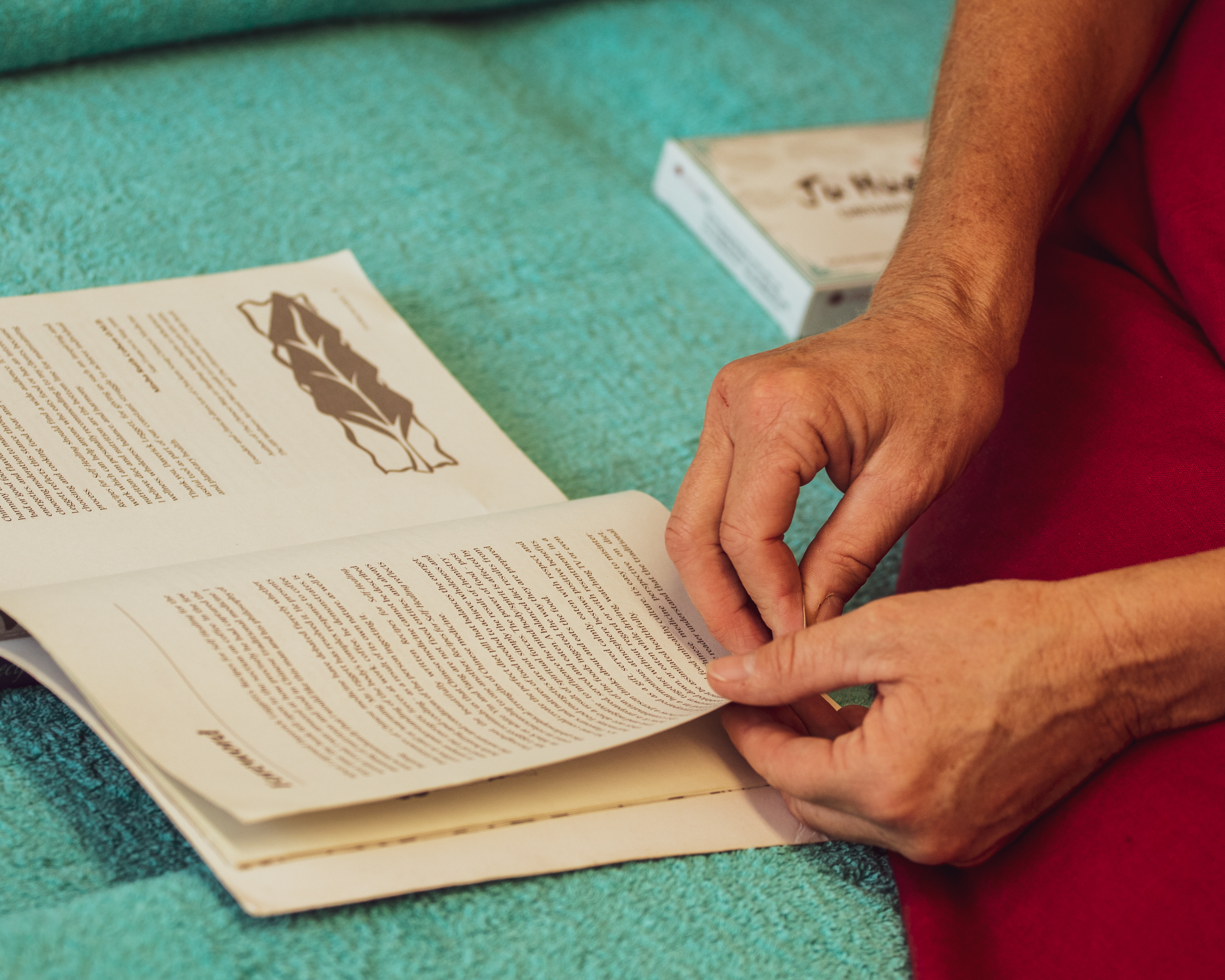 Consultation materials used during an acupuncture appointment