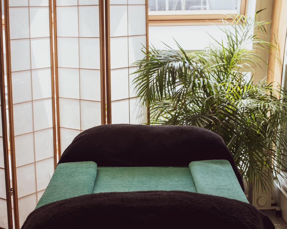 Treatment room at Meridian Health Acupuncture in Penryn